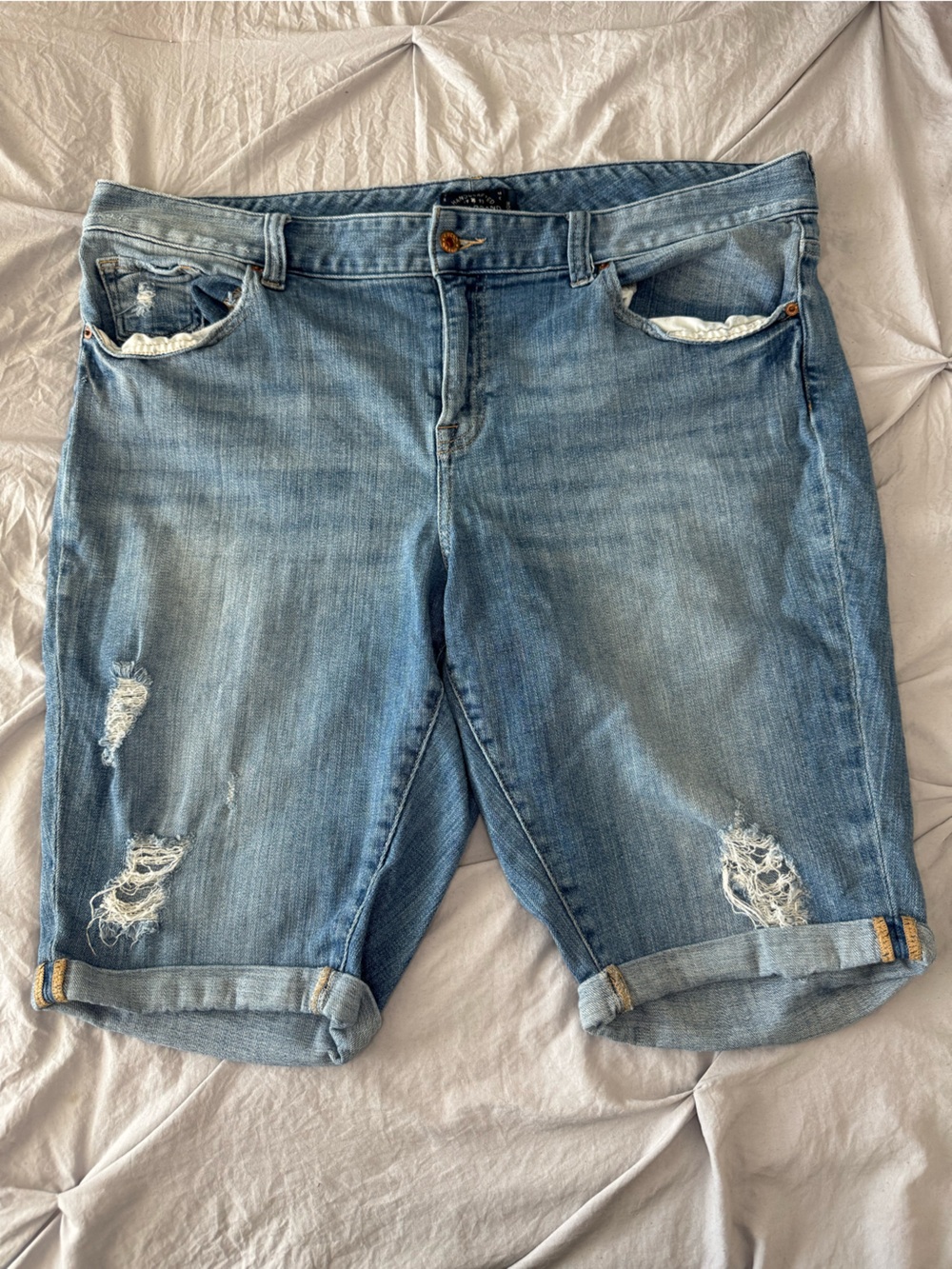 Lucky Brand Light Blue Distressed Boyfriend Jeans